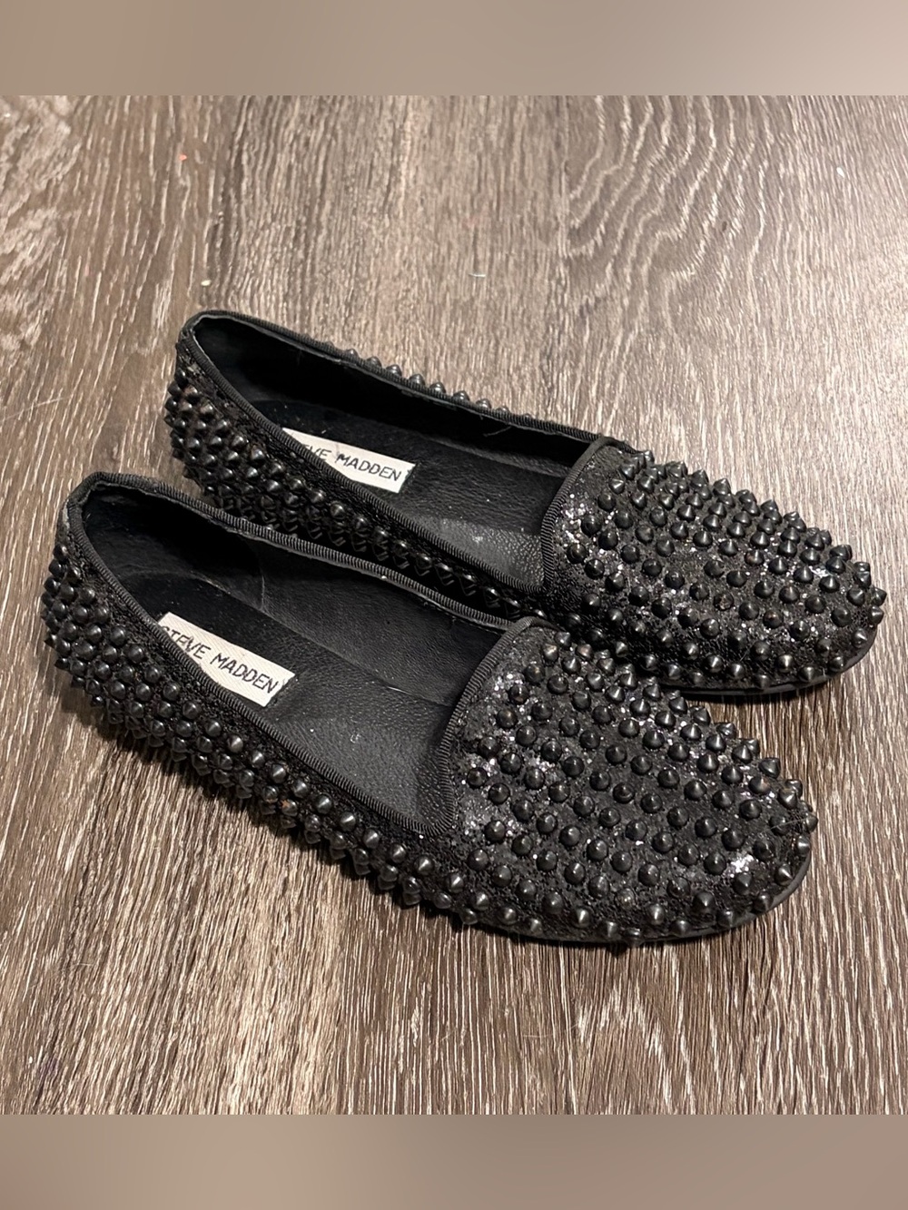 Steve Madden black studded ballet flats | goth alt shoes